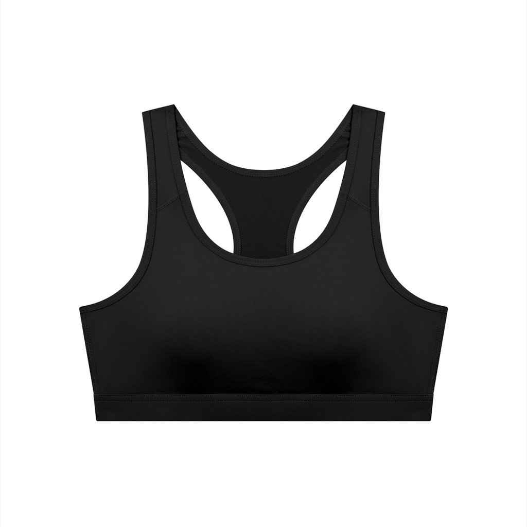 Black Women's Cropped Sports Bra