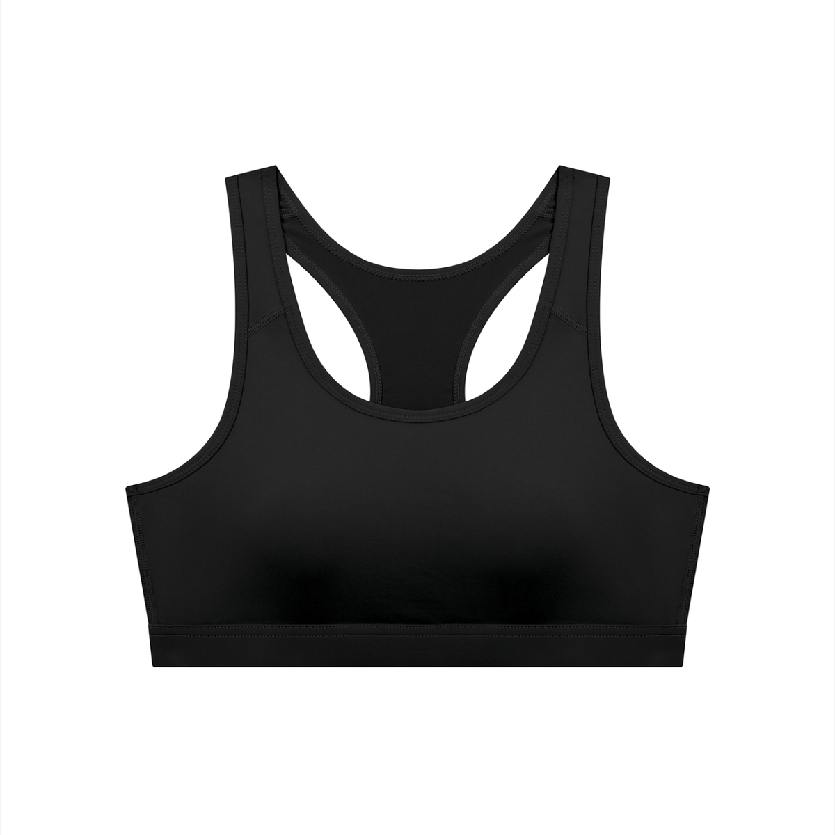 Black Women's Cropped Sports Bra