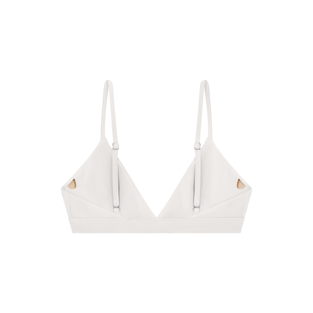 Beige Women’s Cropped V-Neck Sports Bra