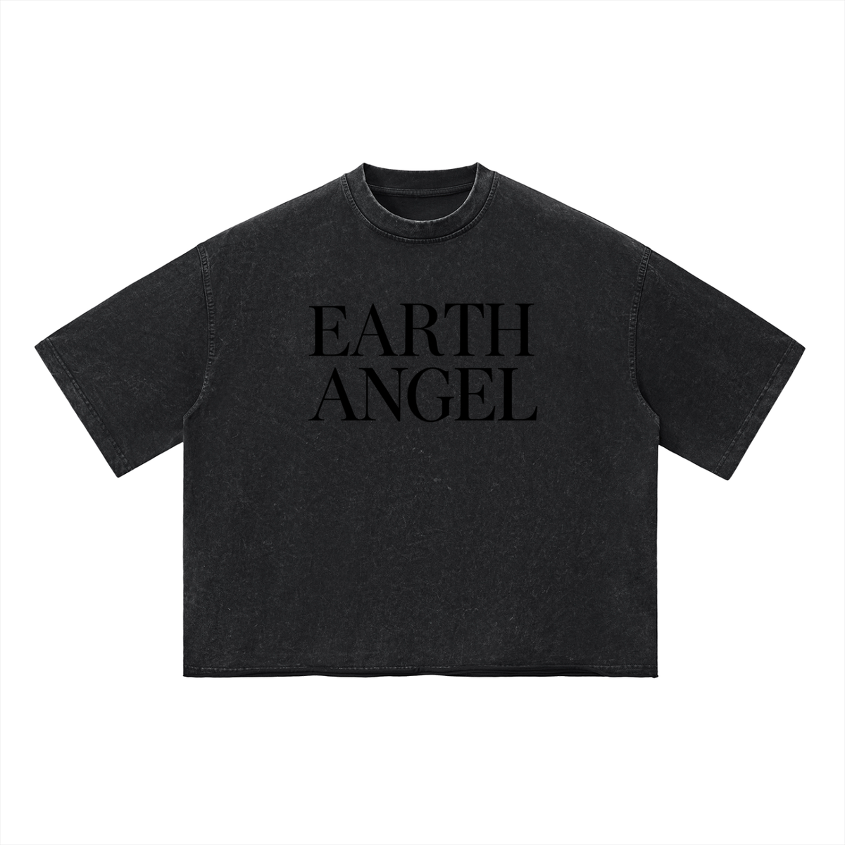 Charcoal Grey Earth Angel Unisex Vintage Wash Boxy T-Shirt