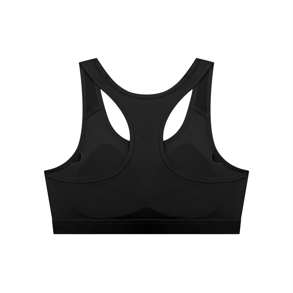 Black Women's Cropped Sports Bra
