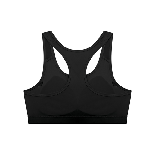 Black Women's Cropped Sports Bra