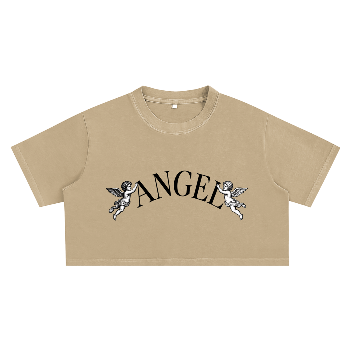 Shrimp Skin Angel Baby Snow Washed Crop Top