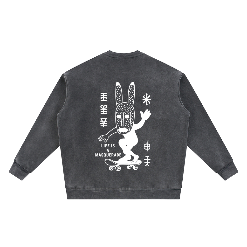 SK8 Vintage Washed Fleece Baseball Jacket