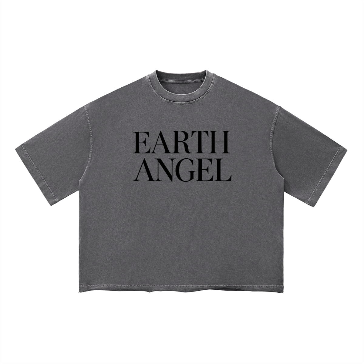 Black Earth Angel Unisex Vintage Wash Boxy T-Shirt