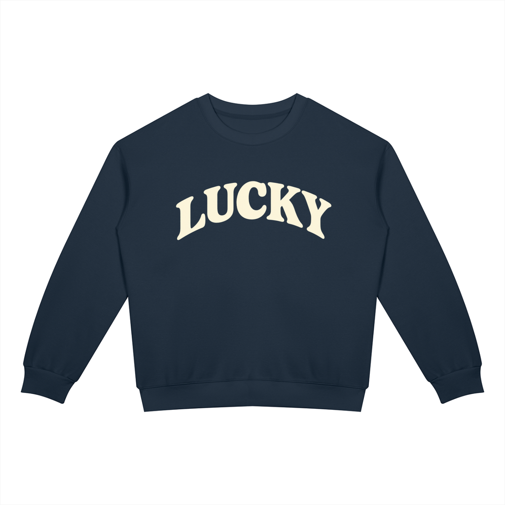 Wine Lucky Unisex Drop Shoulder Crewneck Sweatshirt