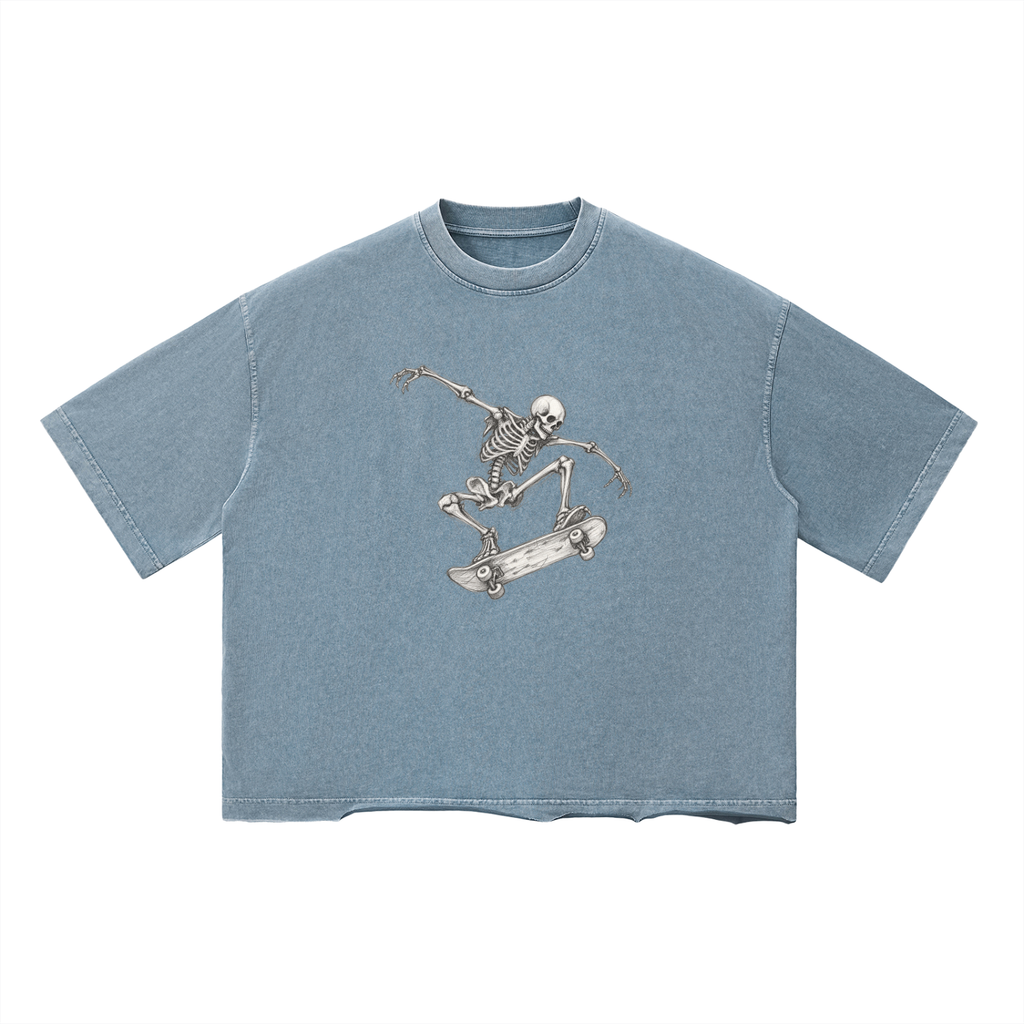 SK8 BLK Unisex Vintage Wash Boxy T-Shirt
