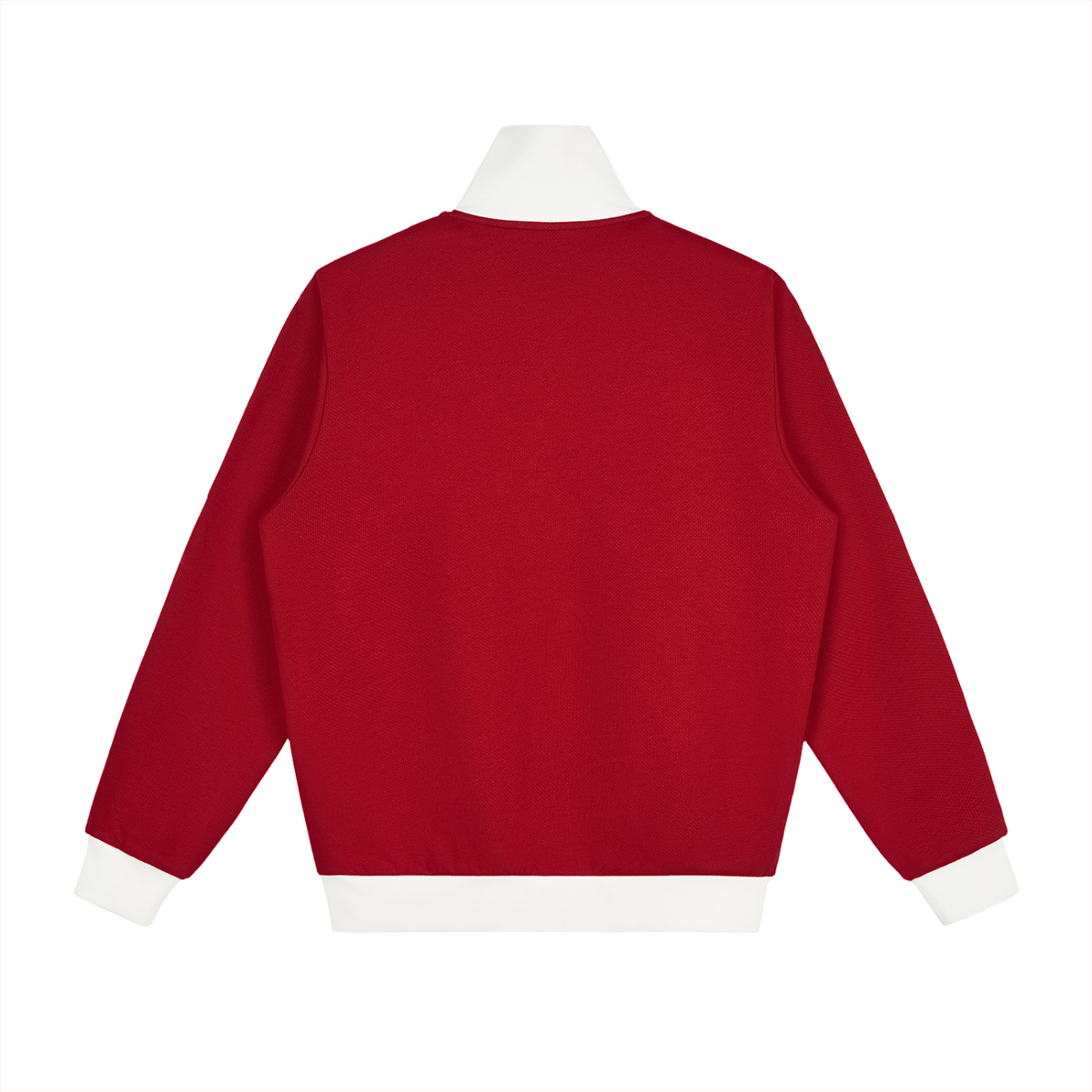 Red Contrast Side Stripe Fleece Track Jacket