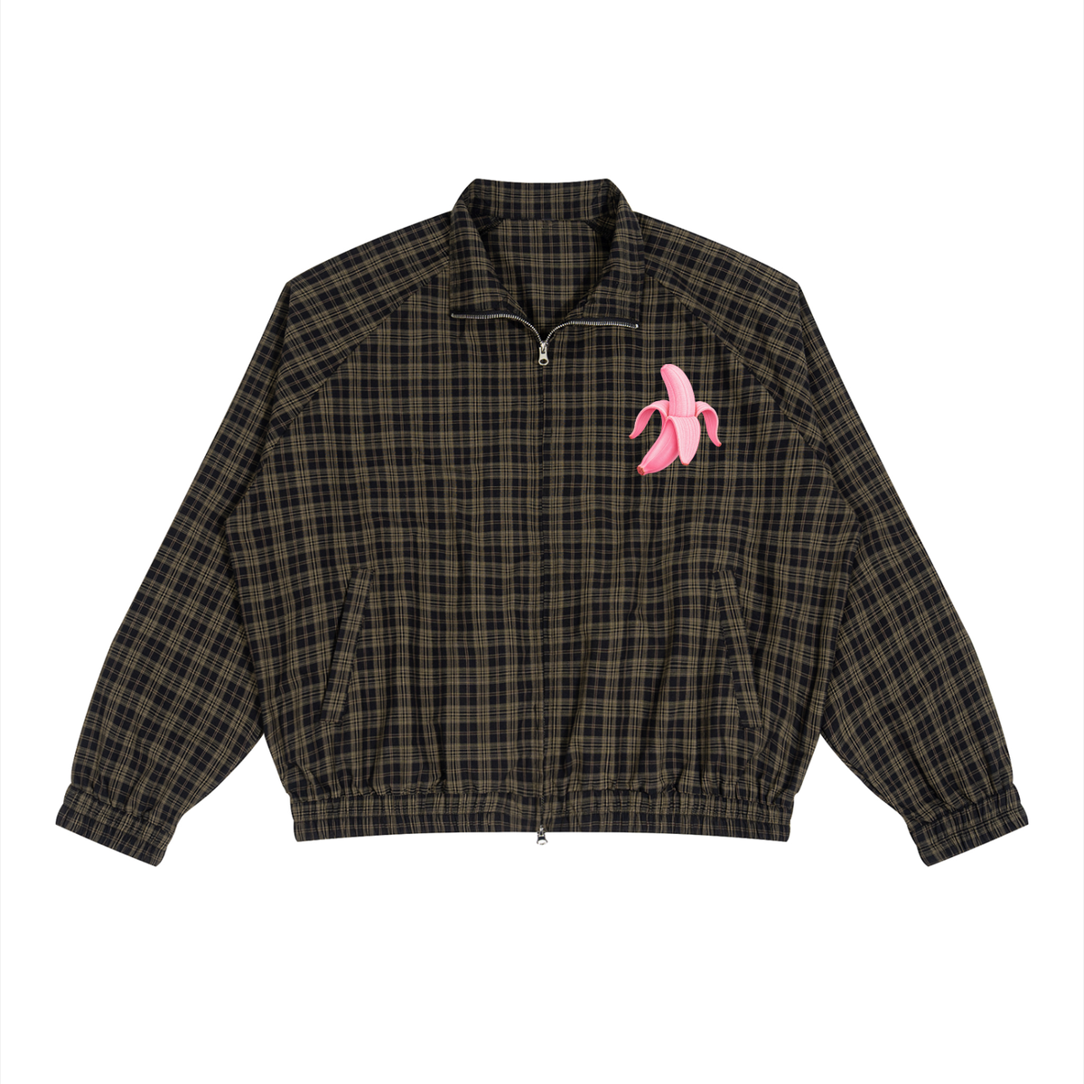 Unisex Plaid Full-Zip Track Jacket
