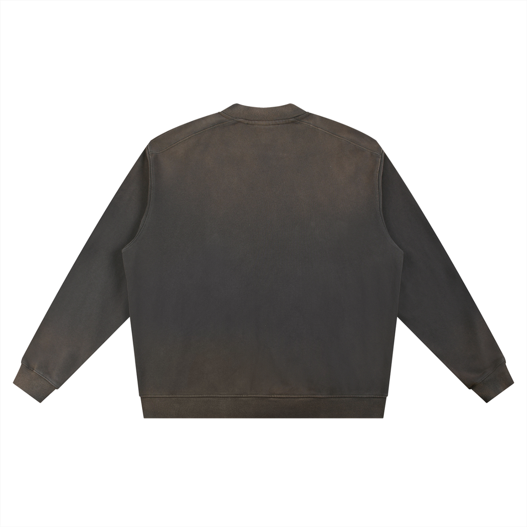 Dark Gray Fixie Sun Fade Heavyweight Baseball Jacket