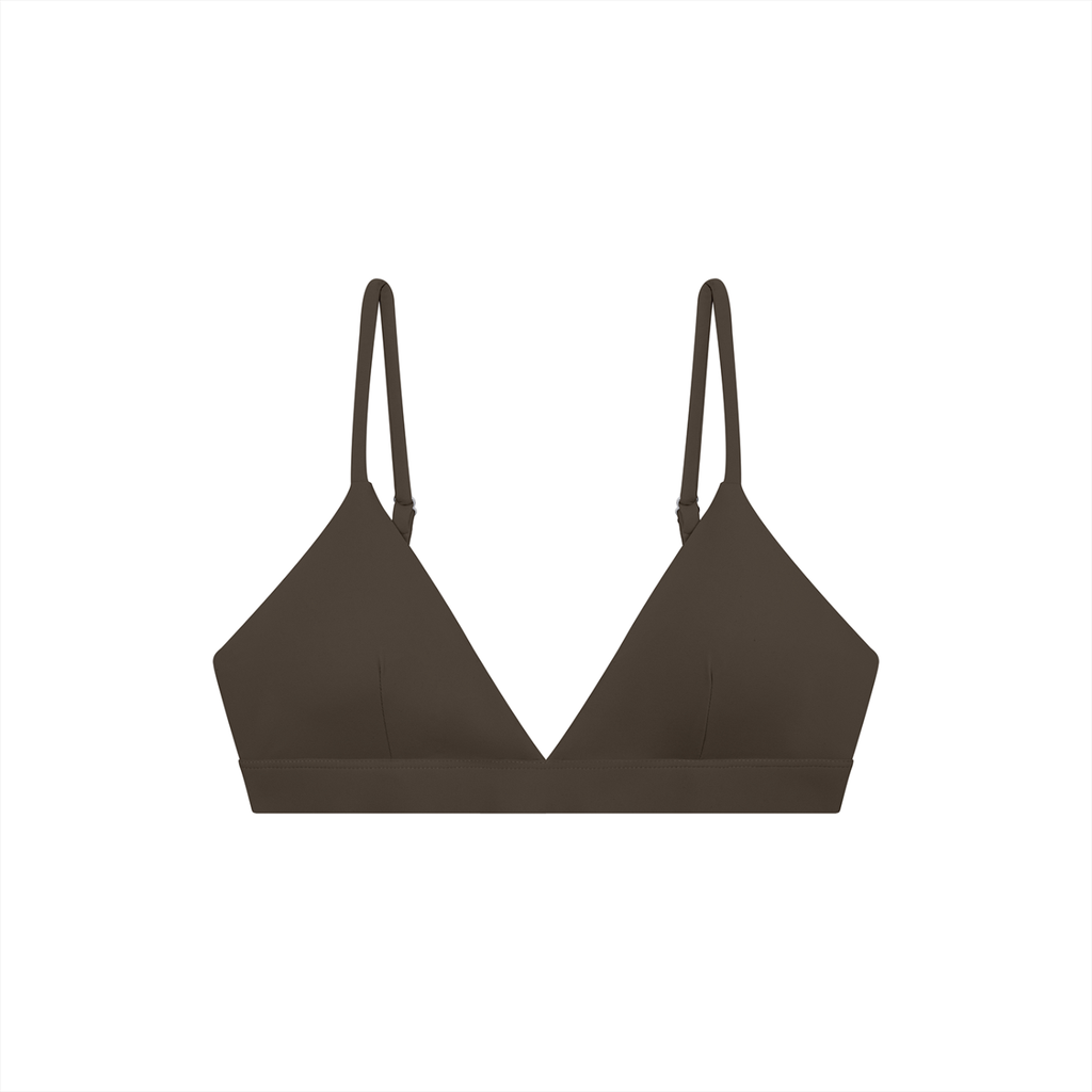 Brown Women’s Cropped V-Neck Sports Bra