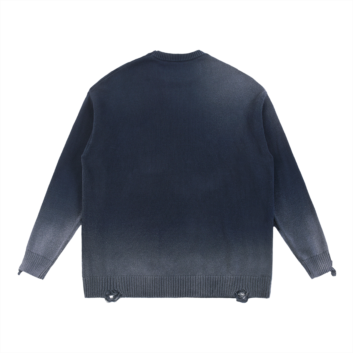 Heaven Sun Fade Distressed Ripped Crewneck sweater