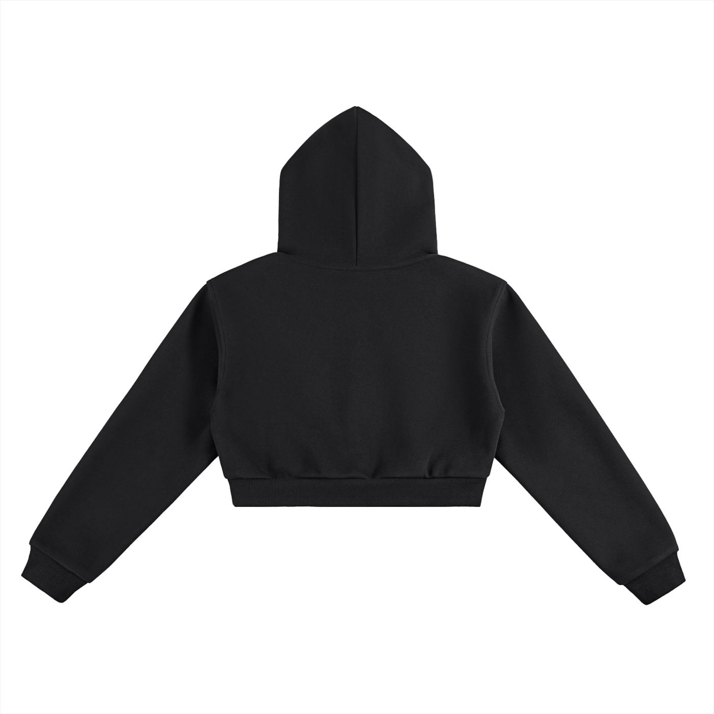 nomad_07 women's cropped hoodie in Onyx back view