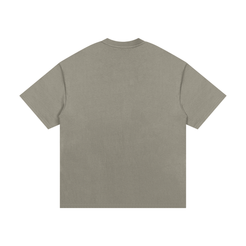 Akan Script Heavyweight Tee in Dark Clay back view on a solid white background
