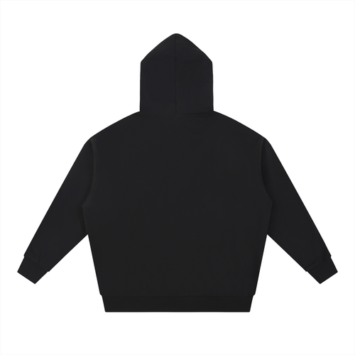 Akan Script Heavyweight Hoodie in Onyx black back view