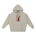 nomad_07 Dogon Drift heavyweight hoodie in Ash Grey with Dogon-inspired graphic front view