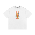 Ink Drip Heavyweight White Tee with multicolor watercolor Dogon mask graphic on front