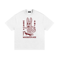 nomad_07 Masquerade_07 heavyweight tee in Chalk with Crimson Dogon-inspired graphic