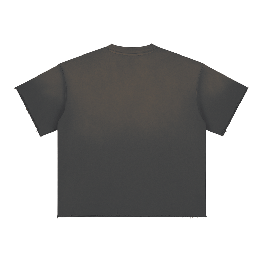 nomad_07 unisex Dark Ash Nomad Fade raw edge tee plain back view