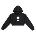 nomad_07 women's cropped streetwear hoodie in Onyx with core logo front view