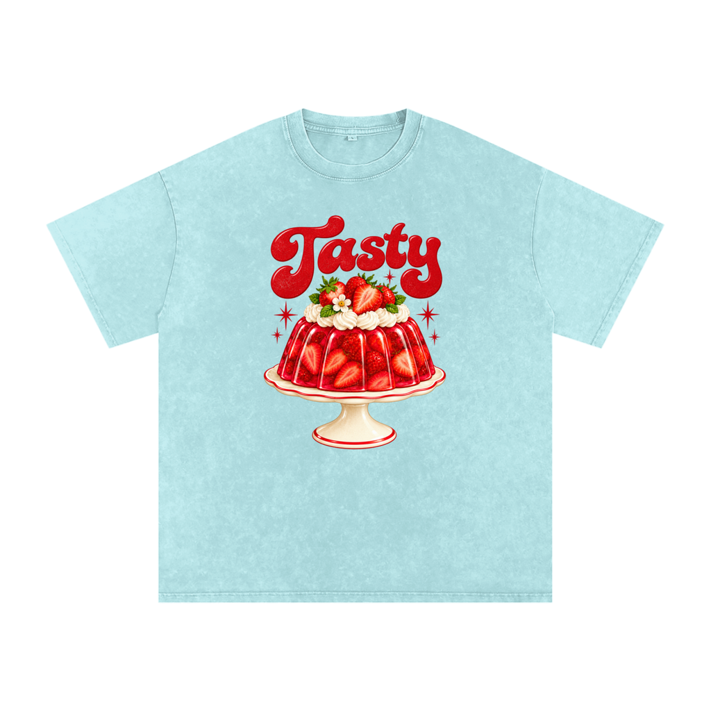 Tasty Snow Washed Oversized Cotton T-Shirt