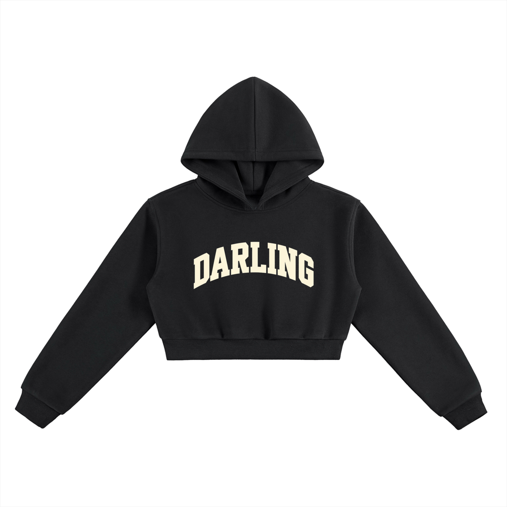 Purple Darling Essential Cropped Hoodie