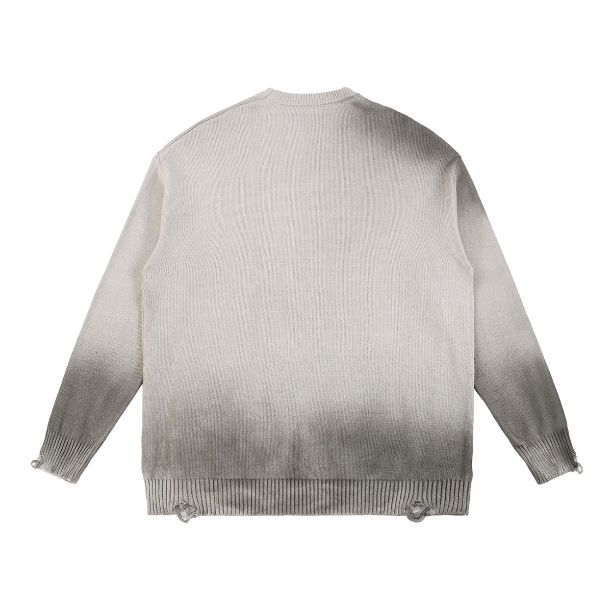 Black Heaven Sun Fade Distressed Ripped Crewneck sweater