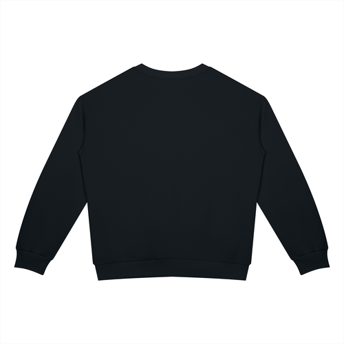 Black Unisex Drop Shoulder Crewneck Sweatshirt