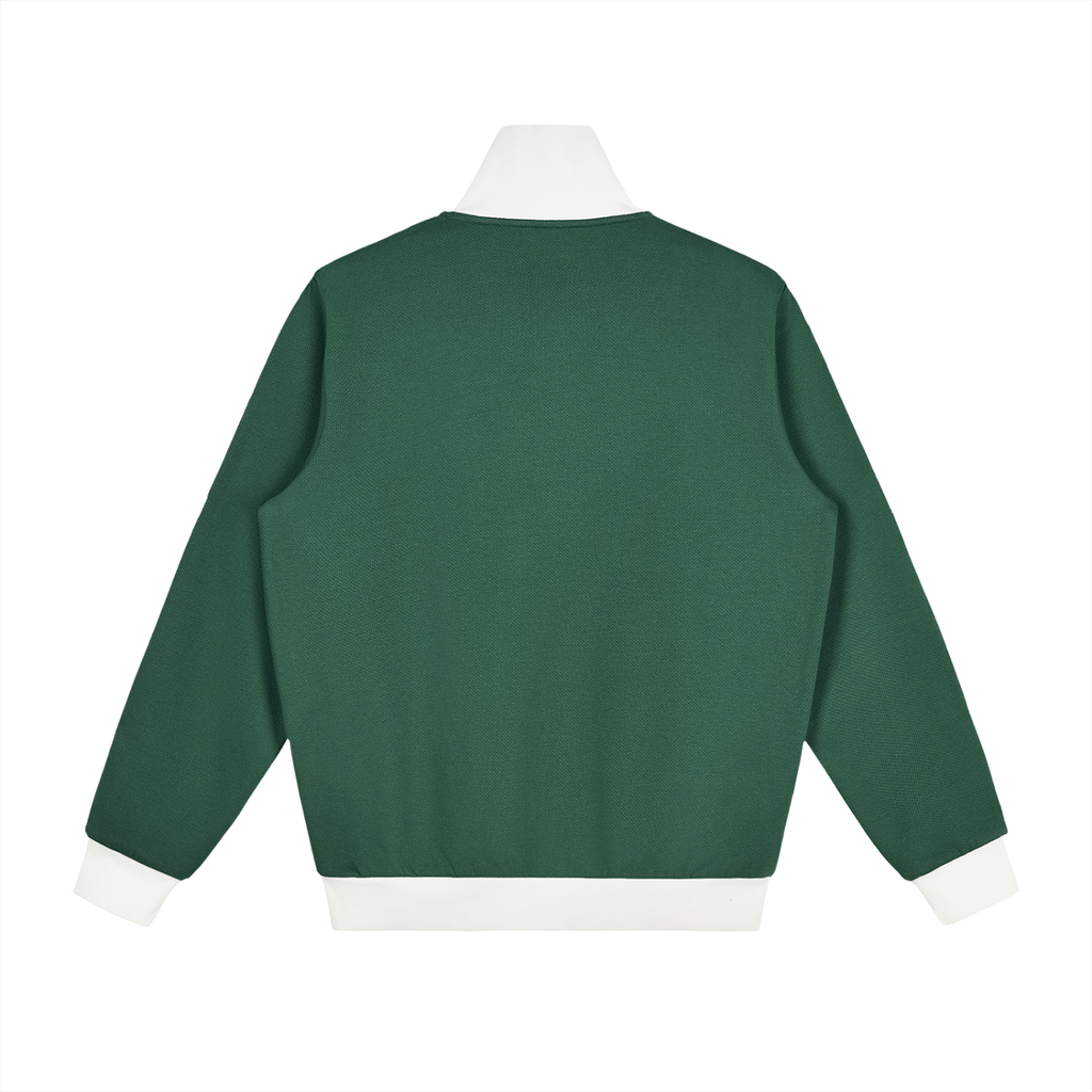 Black Contrast Side Stripe Fleece Track Jacket