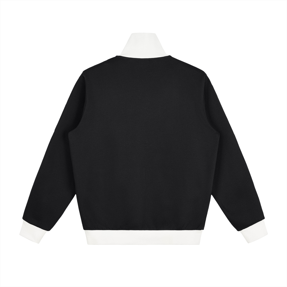 Black Contrast Side Stripe Fleece Track Jacket
