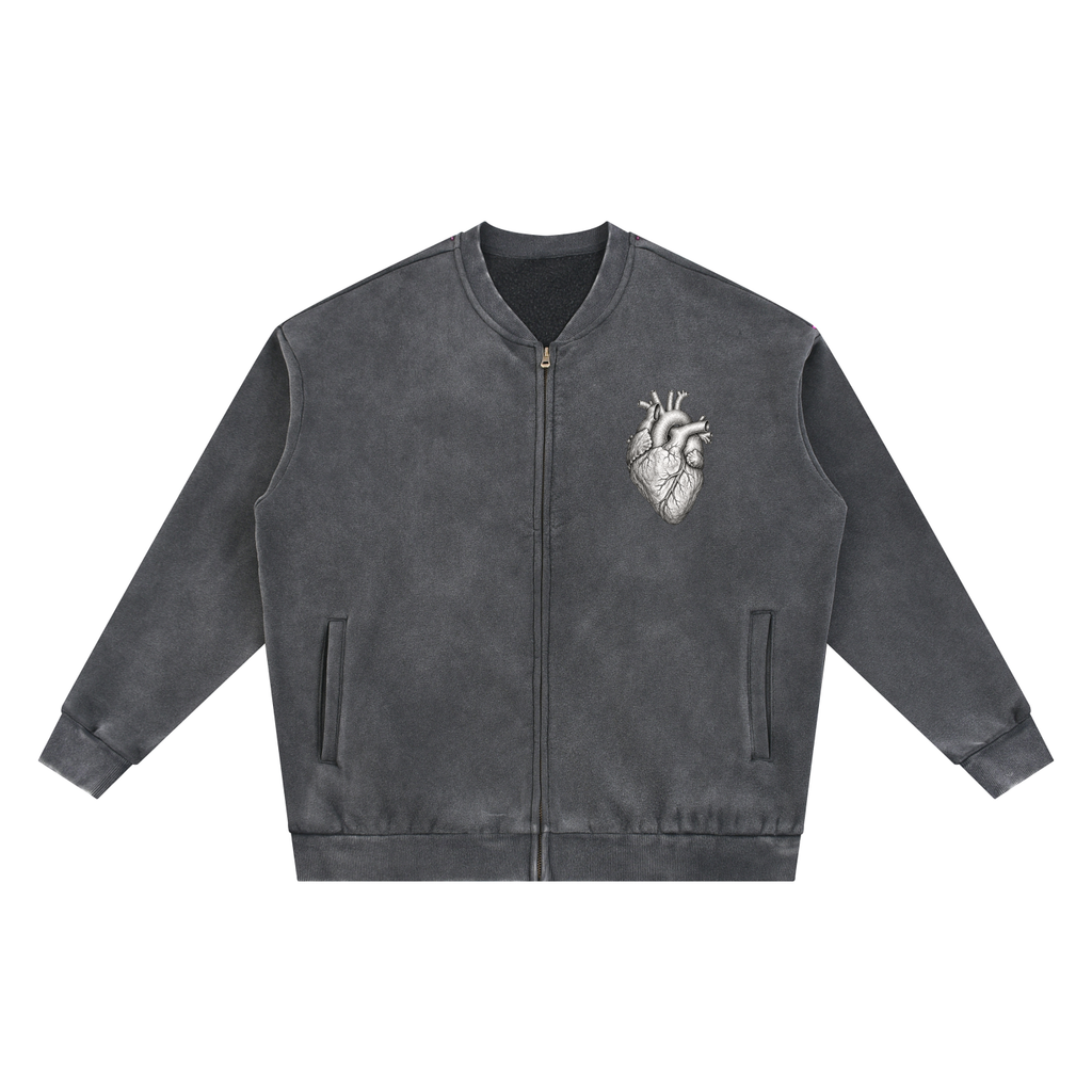Sacred Vintage Washed Fleece Baseball Jacket