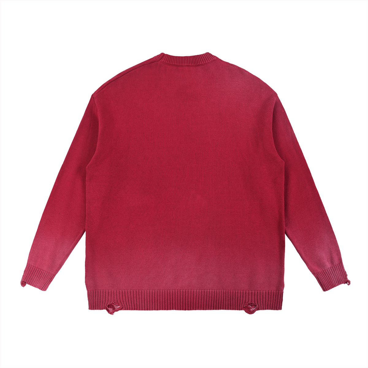 Heaven Sun Fade Distressed Ripped Crewneck sweater
