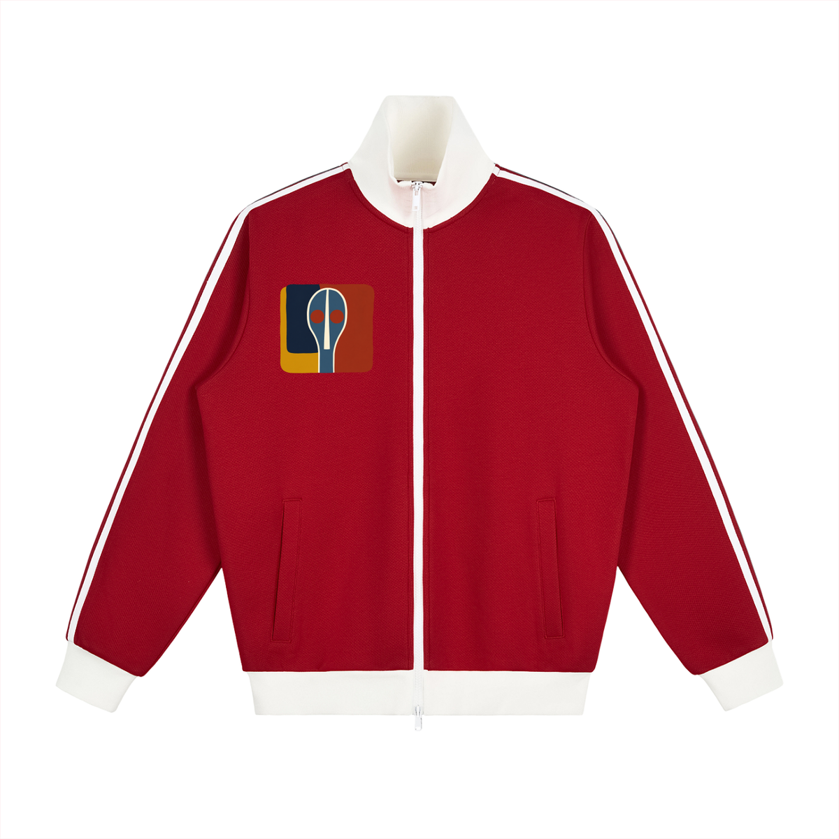 Black Contrast Side Stripe Fleece Track Jacket