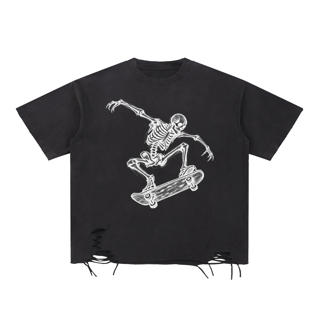Snow Washed Raw-Hem T-Shirt