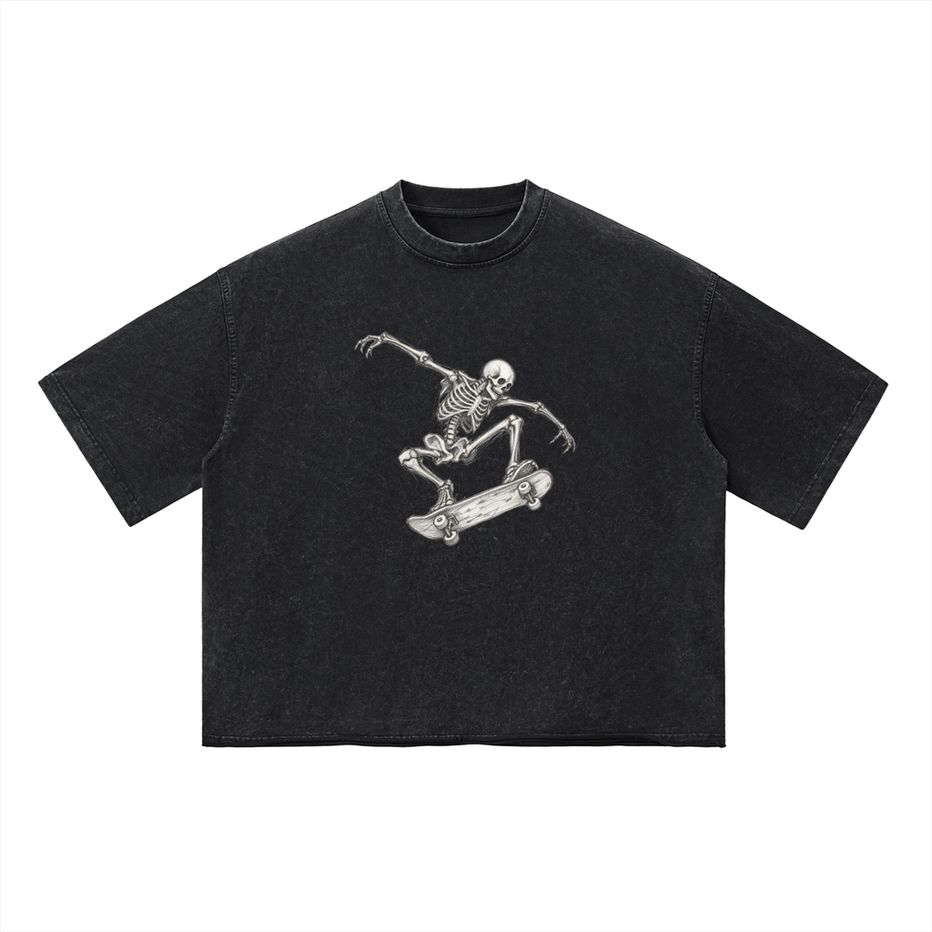 SK8 BLK Unisex Vintage Wash Boxy T-Shirt