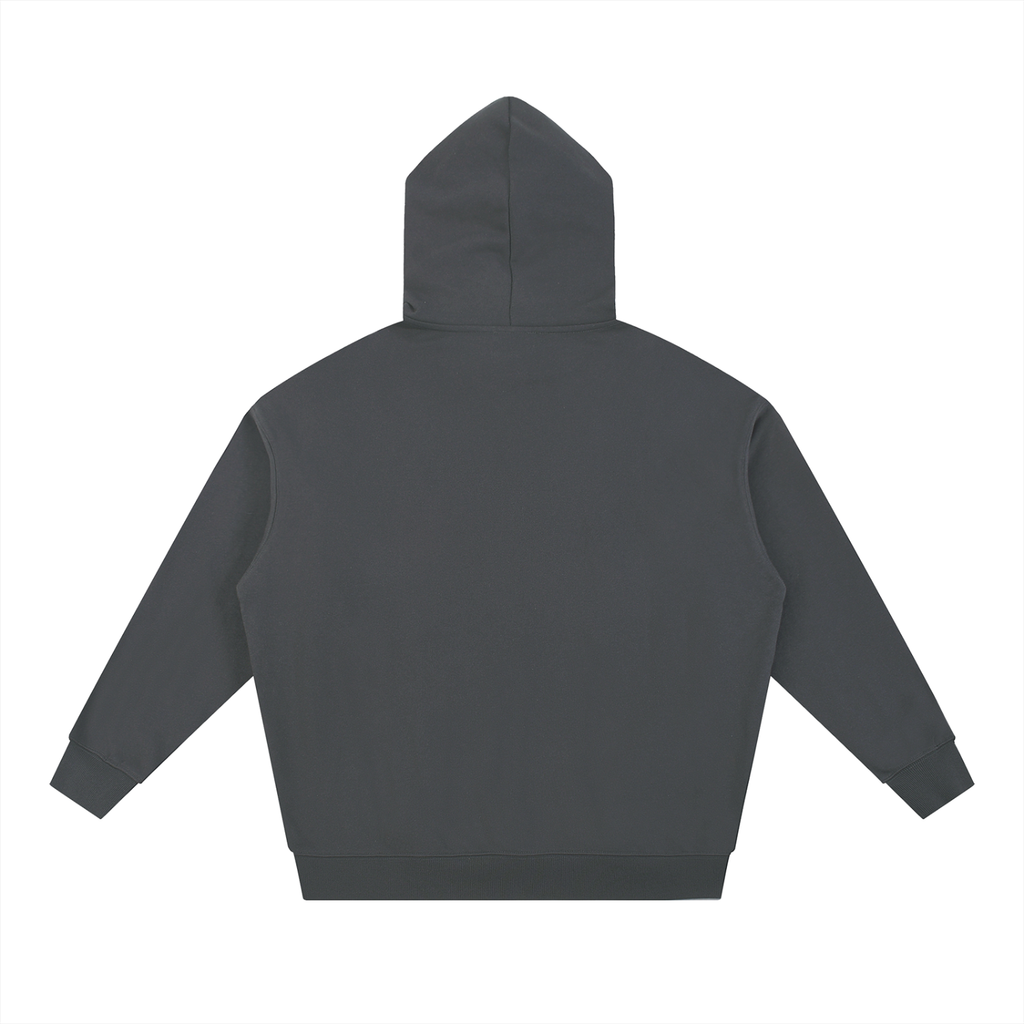 nomad_07 unisex streetwear heavyweight hoodie in Dark Ash back view
