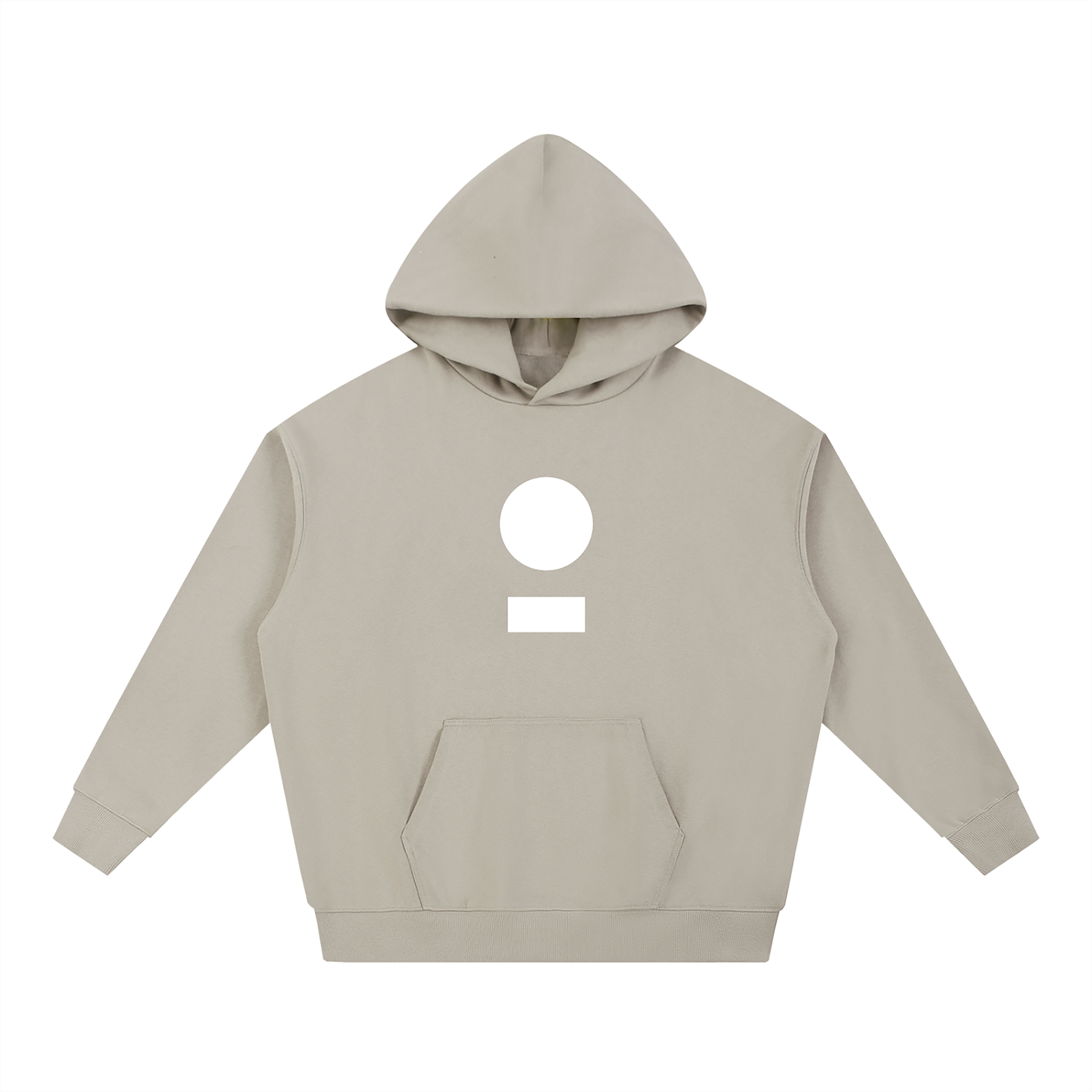 nomad_07 unisex streetwear heavyweight hoodie in Ash Grey with core logo front view in White