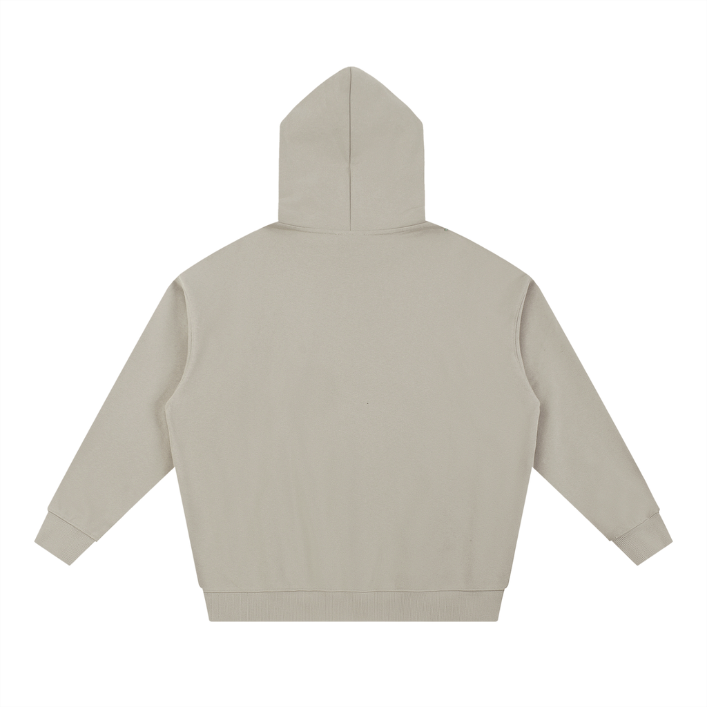 nomad_07 unisex streetwear heavyweight hoodie in Ash Grey back view